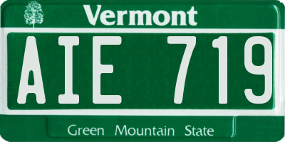 VT license plate AIE719