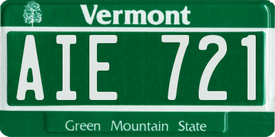 VT license plate AIE721