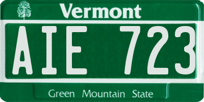 VT license plate AIE723