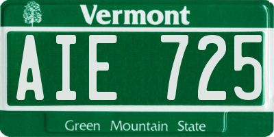 VT license plate AIE725