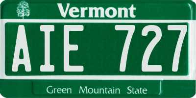 VT license plate AIE727