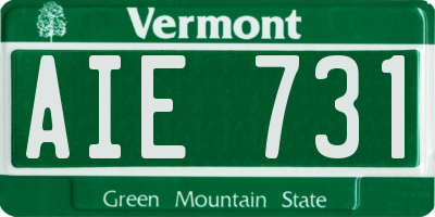 VT license plate AIE731