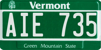 VT license plate AIE735