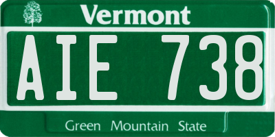VT license plate AIE738