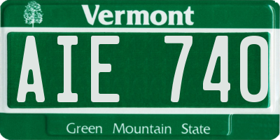 VT license plate AIE740