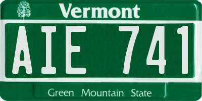 VT license plate AIE741