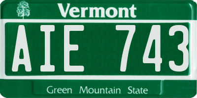 VT license plate AIE743