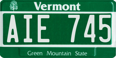 VT license plate AIE745