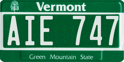 VT license plate AIE747
