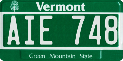 VT license plate AIE748