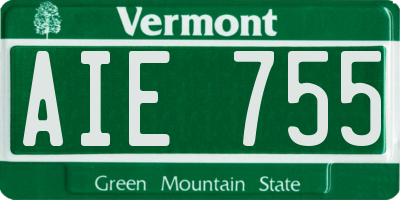 VT license plate AIE755