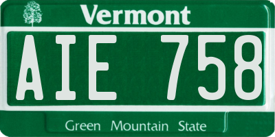 VT license plate AIE758