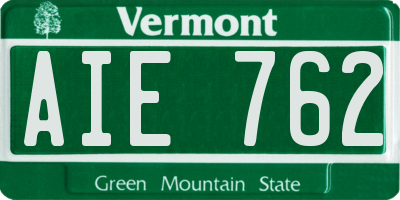 VT license plate AIE762