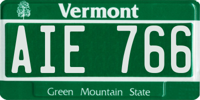 VT license plate AIE766