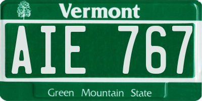 VT license plate AIE767