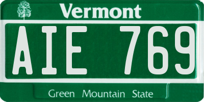 VT license plate AIE769