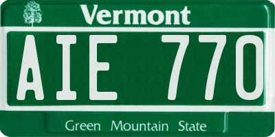 VT license plate AIE770