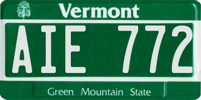 VT license plate AIE772