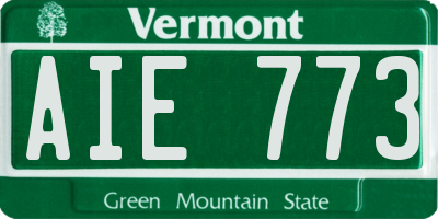 VT license plate AIE773