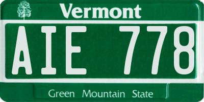 VT license plate AIE778