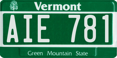 VT license plate AIE781