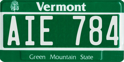 VT license plate AIE784