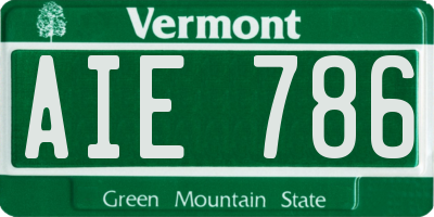 VT license plate AIE786