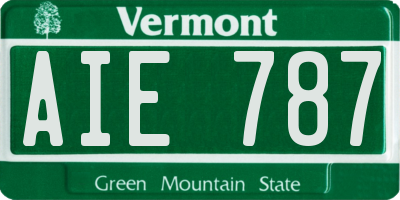 VT license plate AIE787