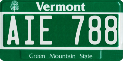 VT license plate AIE788
