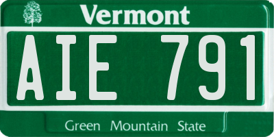 VT license plate AIE791