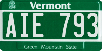 VT license plate AIE793