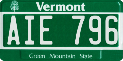 VT license plate AIE796