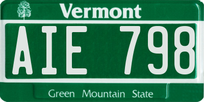 VT license plate AIE798