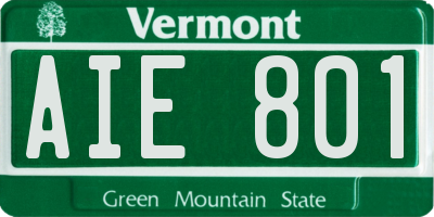 VT license plate AIE801