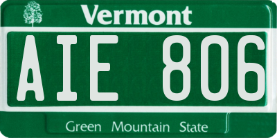 VT license plate AIE806