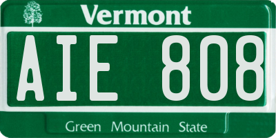 VT license plate AIE808