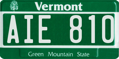 VT license plate AIE810