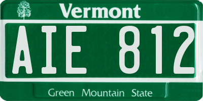 VT license plate AIE812