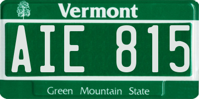 VT license plate AIE815