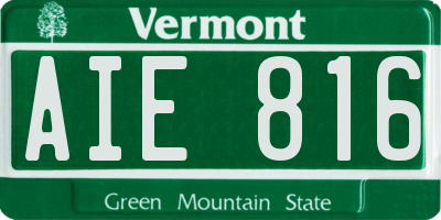 VT license plate AIE816