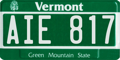 VT license plate AIE817