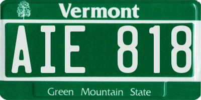 VT license plate AIE818