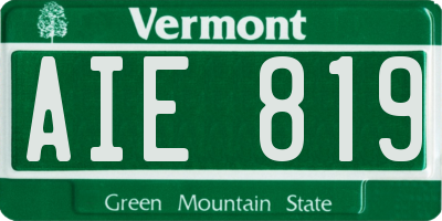 VT license plate AIE819
