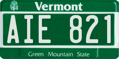 VT license plate AIE821