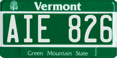 VT license plate AIE826