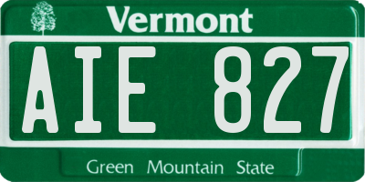VT license plate AIE827