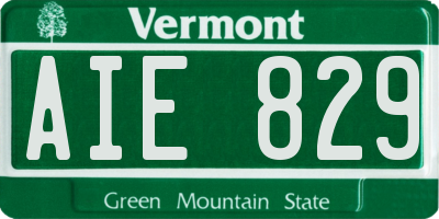 VT license plate AIE829