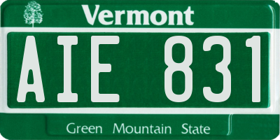 VT license plate AIE831