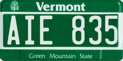 VT license plate AIE835