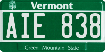 VT license plate AIE838
